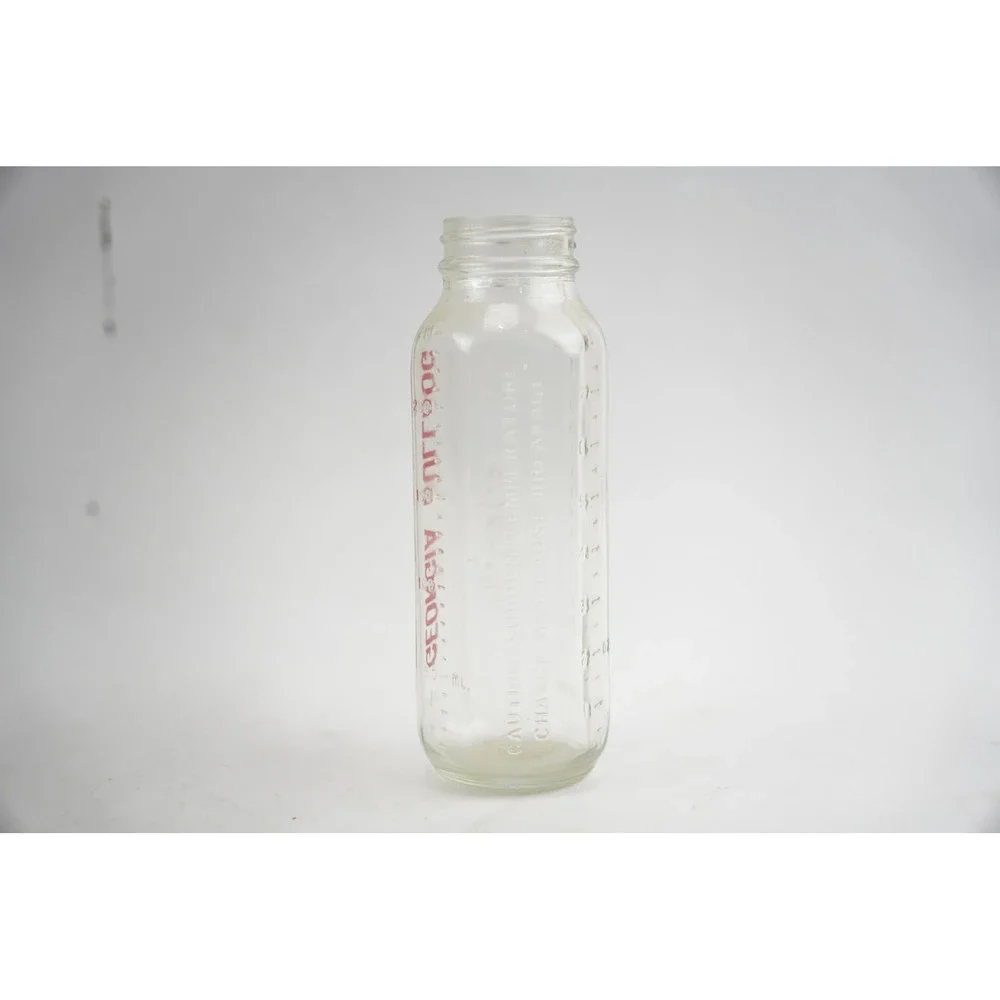 Evenflo‎ Baby Bottle Infant 8oz Clear Georgia Bulldog Vintage Glass